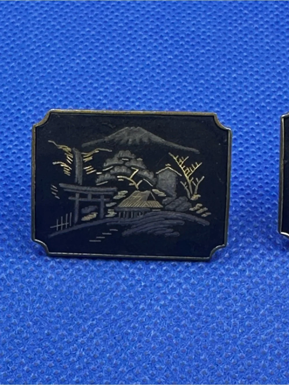 Vintage Mid-Century Japanese Damascene Cufflinks